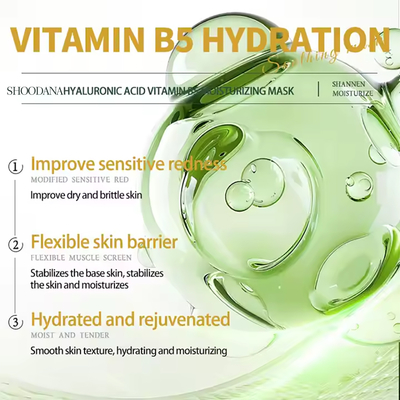 Hydrating Soothing Repairing Face Care Treatment Moisturizes Calms Strengthens Barrier Hyaluronic Acid Pro-Vitamin B5 Sheet Mask