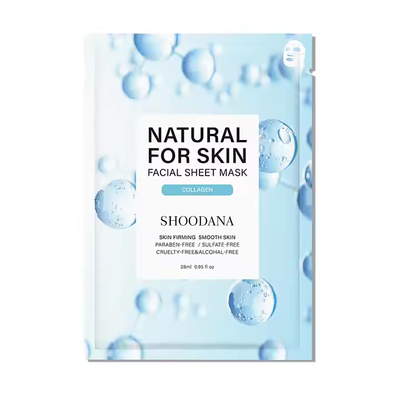 Private Label Organic Beauty Facial Sheet Mask Vitamin C Infused Collagen Face Mask for Anti-Aging Wrinkle Reduction Cotton