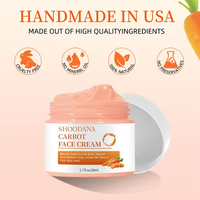 ODM / OEM Private Label Super Whitening Turmeric Skincare Dark Spot Moisturizer Organic Carrot Cream For Face