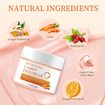 ODM / OEM Private Label Super Whitening Turmeric Skincare Dark Spot Moisturizer Organic Carrot Cream For Face