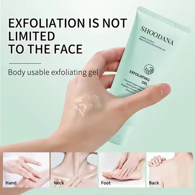 Herbal Exfoliating Gel Body Scrub Face Cleanser and Facial Cleansing Gel Adult Exfoliating Dead Skin Remover
