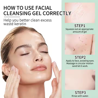 Herbal Exfoliating Gel Body Scrub Face Cleanser and Facial Cleansing Gel Adult Exfoliating Dead Skin Remover