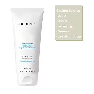 2% Salicylic Acid 0.05% Micro-Exfoliating Lha Facial Cleanser Whitening Remove Blackhead Shrink Pores Deep Cleaning Skin Care