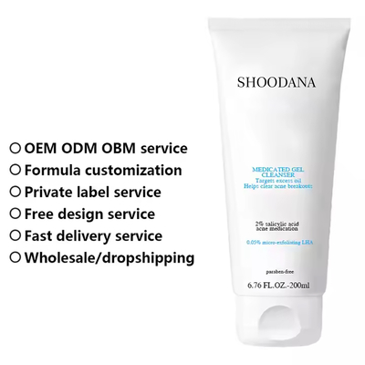 2% Salicylic Acid 0.05% Micro-Exfoliating Lha Facial Cleanser Whitening Remove Blackhead Shrink Pores Deep Cleaning Skin Care