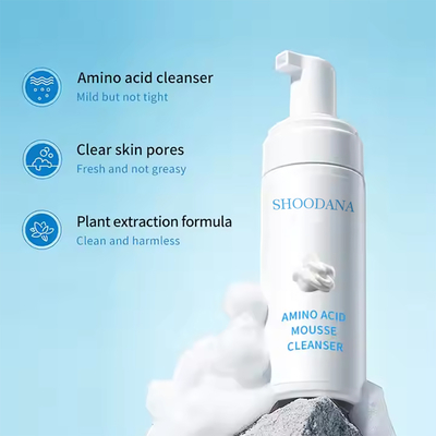 Cosmetics Private Label Organic Salycylic Acid Acne Mousse Face Wash Men's Amino Acid Facial Cleanser Foam