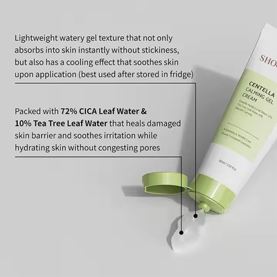 Private Label Vegan Lightweight Face Cream & Lotion Centella Asiatica Extract Gel Calming Gel Cream