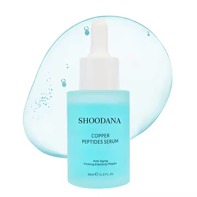 Private Label Organic Sensitive Skin Care Anti Aging Blue Copper Peptide Hyaluronic Acid Facial Hydrates Smooths Firm Skin Serum